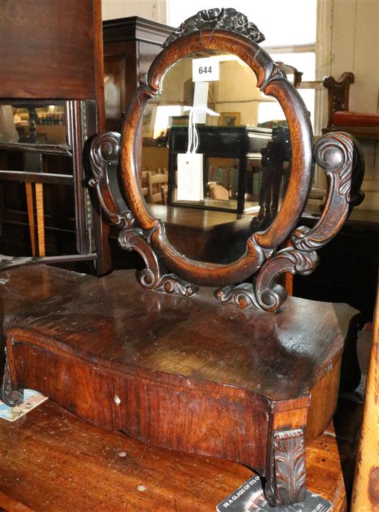 A Biedermeier mahogany toilet  mirror(-)